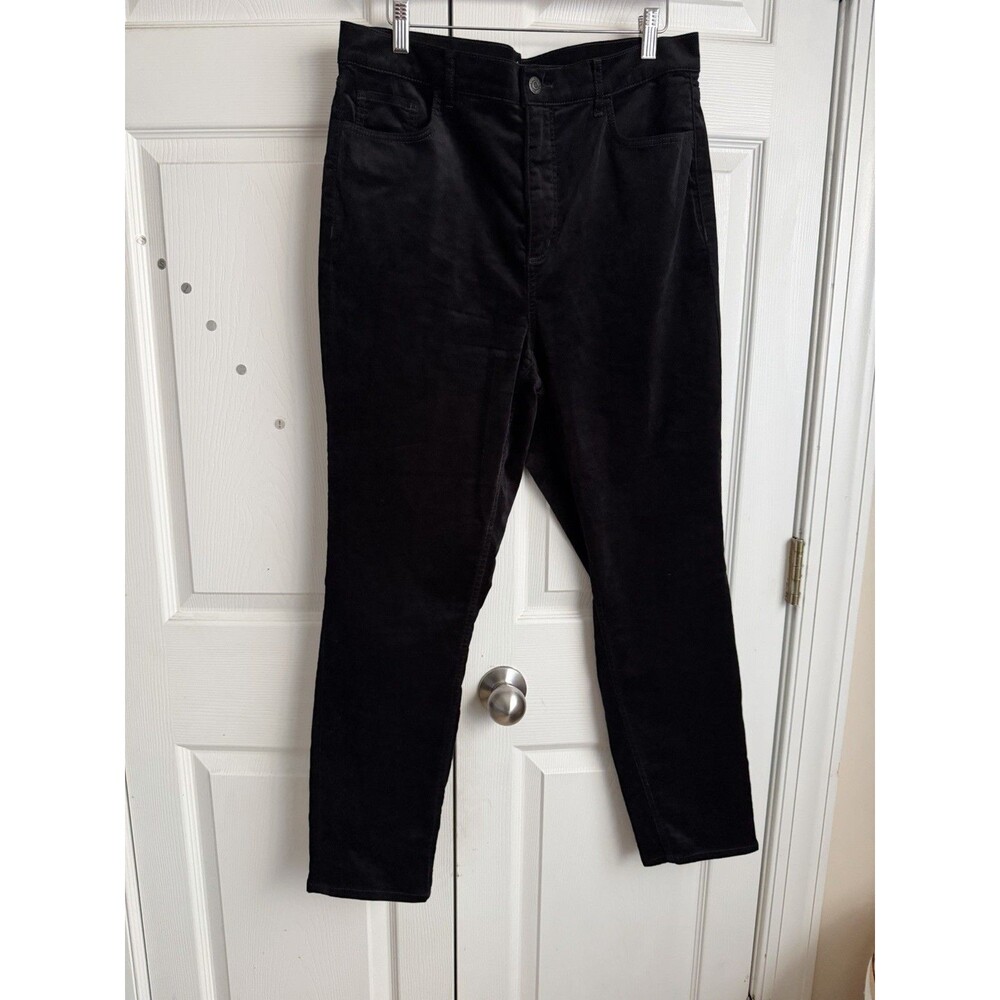 LOFT Black Corduroy Pants, Women's Slim Fit Stretch Size 14/32